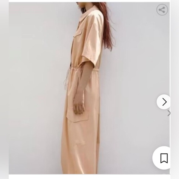 NWT ZARA FULL LENGTH CARGO GABARDINE JUMPSUIT  MEDIUM  in MANGO GORPCORE… - Picture 3 of 16